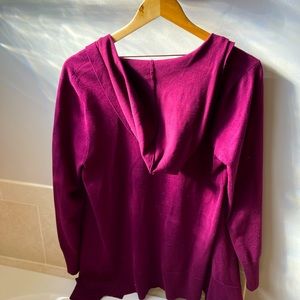 Long cardigan with hood